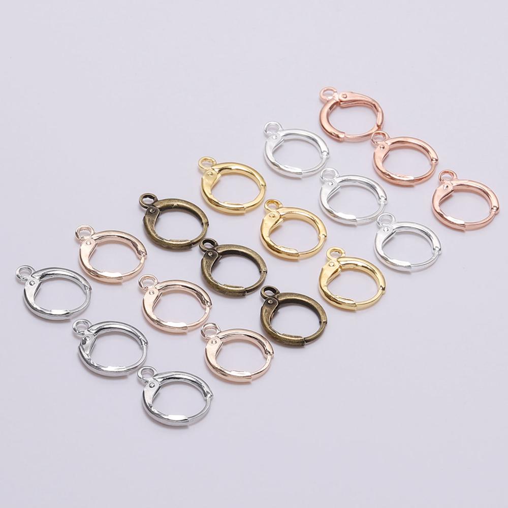 20pcs/lot 14*12mm Gold Earring Hooks Wire Settings Base Hoops Earrings For Jewelry Making Findings Supplies Diy Earrings