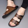 Summer Male Comfortable Luxury Sandals Fashion Casual Outdoor Beach Slippers Breathable Wading Shoes Leather Men Sandals hombre