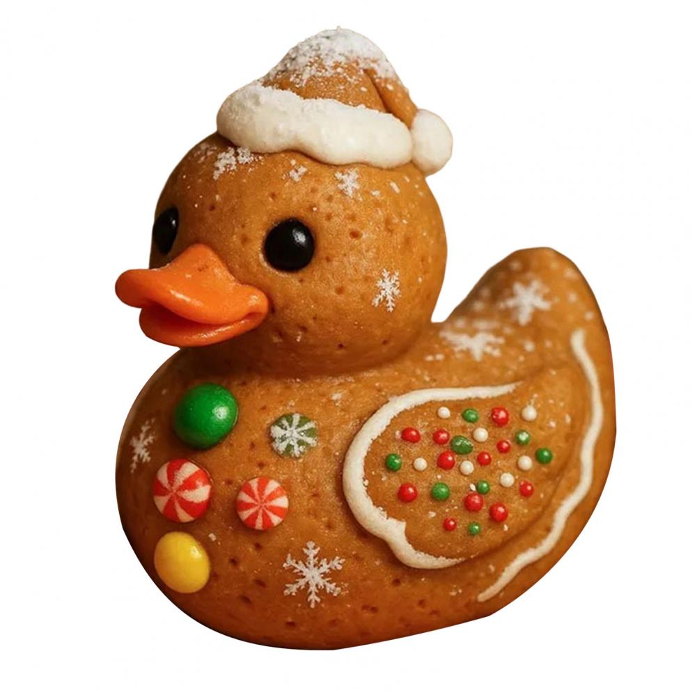 Artistic Holiday Duck Figurines Handmade Duck Figurines Handmade Festive Christmas Duck Ornaments with Gift Bowknot for Holiday