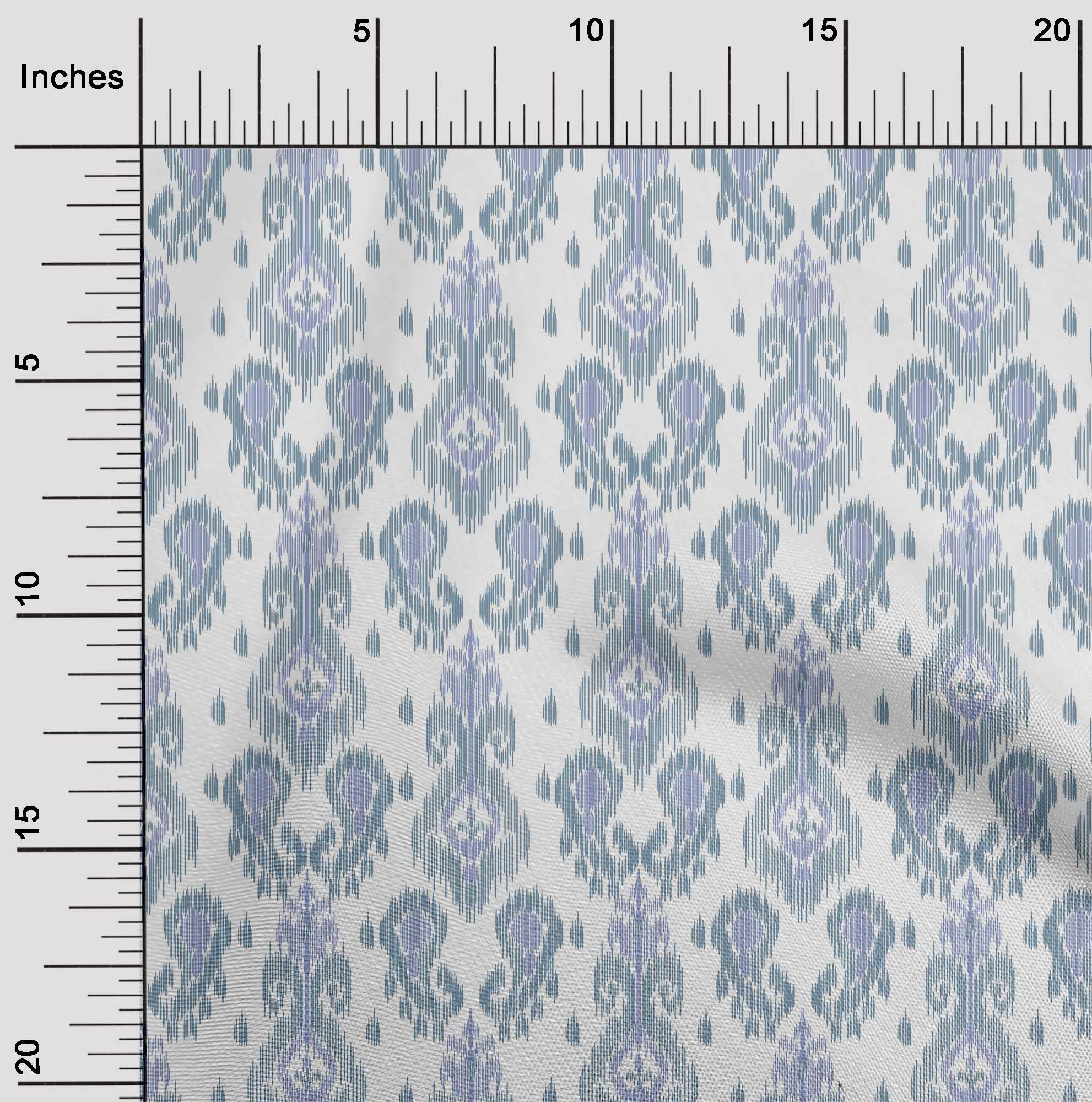 

oneOone Cotton Flex Fabric Paisley Ikat Printed Fabric 1 Yard 40 Inch Wide 42 Inch Wide - Viscose Chiffon синій