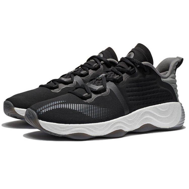 Li Ning Wujie 3 Cushioning Slip Resistant Abrasion Resistant Low top Casual Shoes Men's Black Gray AFVS003-3