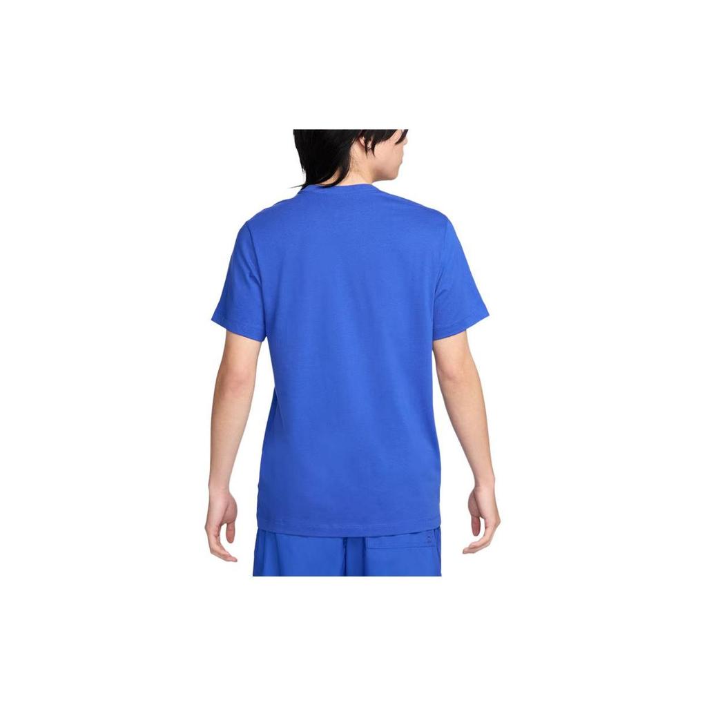 Nike Logo Embroidered Round Neck Pullover Short Sleeve T-Shirt Men T-Shirts Blue AR4999-480