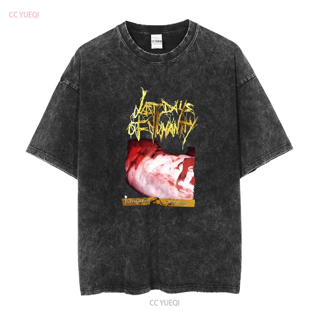Beperkt NWT Last Days of Humanity Putrefaction in Progress Band T-shirt S 4XL lange of korte mouwen vintage Gewassen Ademend