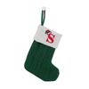 1 Stück Monogramm Gestrickte Socken Grün A-Z Buchstabe Hängende Weihnachtsstrümpfe Kamin Weihnachtsbaum Hängend Party Dekoration
