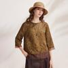 Zhaojun Women's New Chinese Style Mulberry Silk 3/4 Sleeve Top