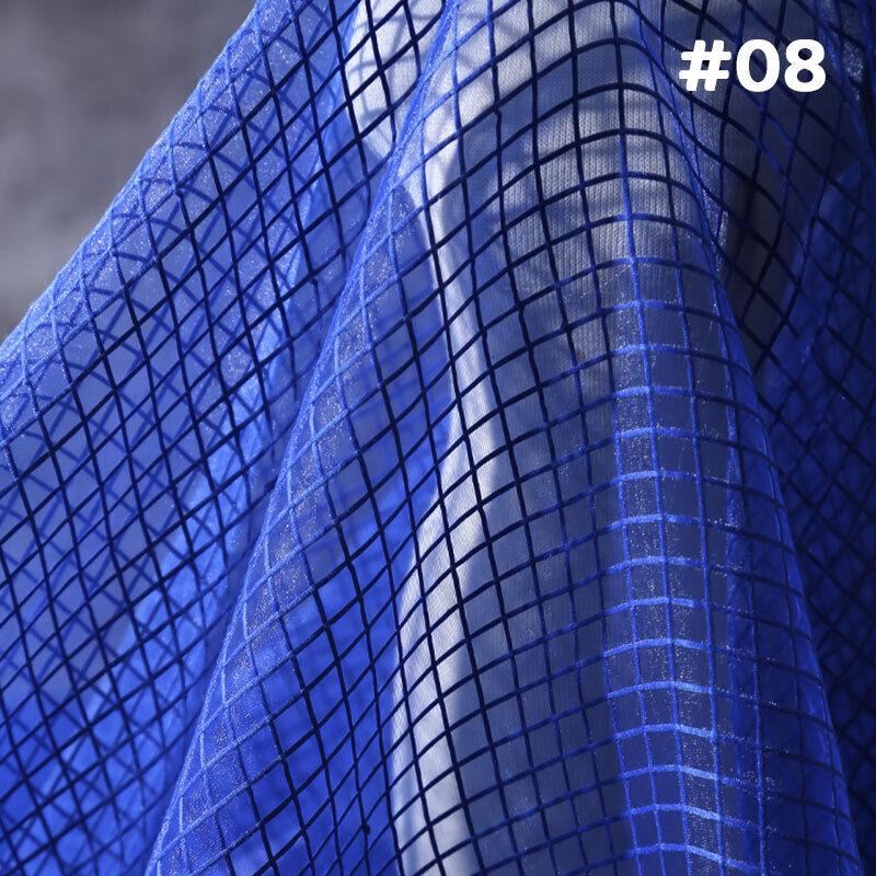 

Hard Mesh Grid Fabric Organza Texture Breathable Dress Costume Material DIY Curtain Bag Lining Fishnet Craft Clothing Accessorie 50x140cm королівський синій колір