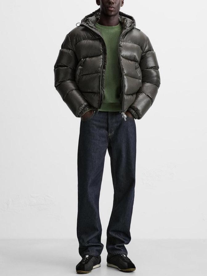 Herren Kapuzenjacke aus Baumwolle | Einfarbige Winter Freizeit Sportbekleidung - Hochwertiger Kälteschutz
