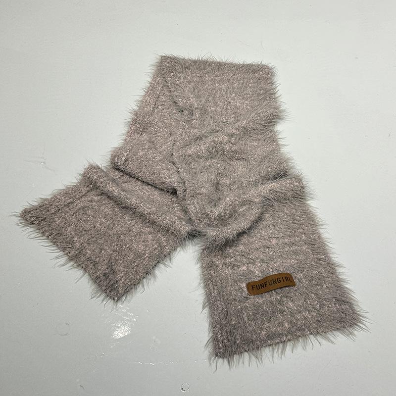 Scarf autumn and winter thickened warm knitted scarf women's winter new fashion versatile high-end wool shawl scarf