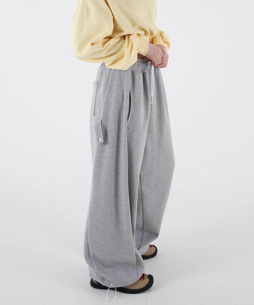 UMM Women'S Snap Button Adjustable Hem Wide Training Pants 5 Colors