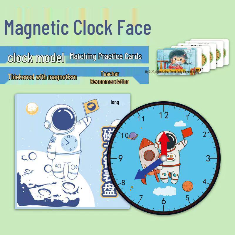 Magnetic Time-Telling Teaching Aids: Clock & Watch Models for Grades 1-2 Students