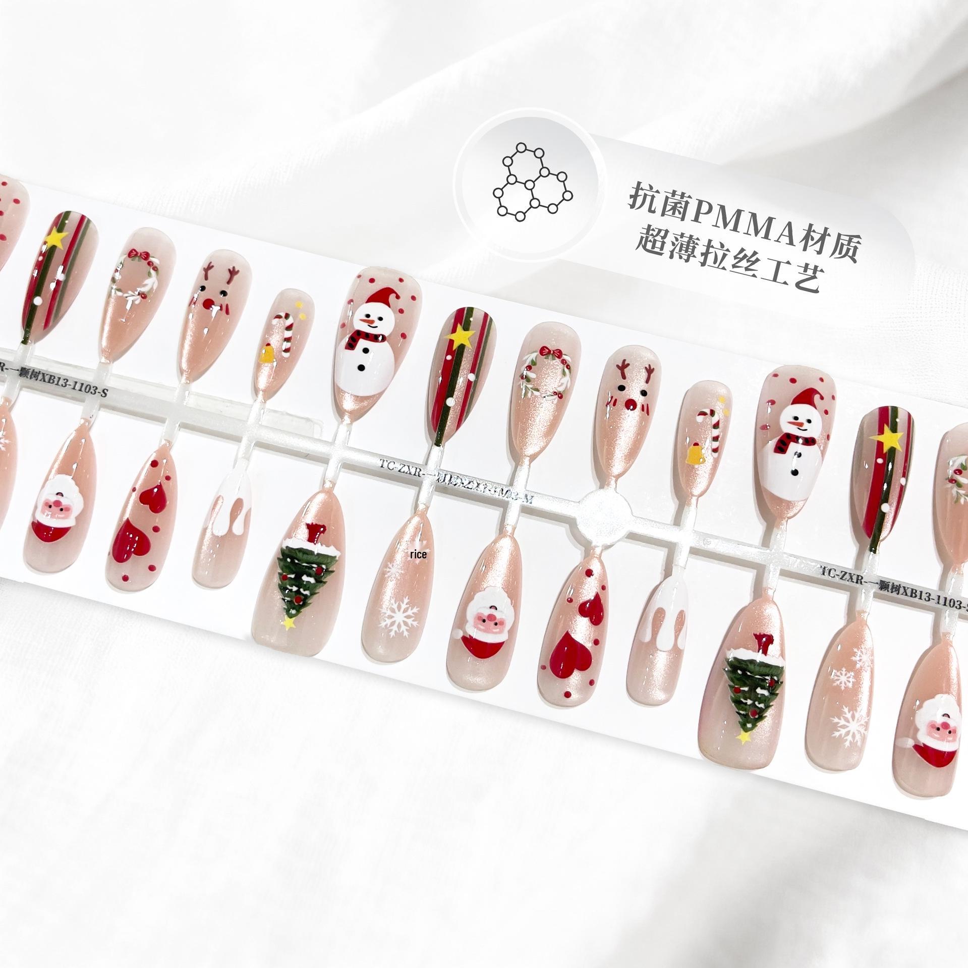 Gothic Halloween French Almond Manicure: Autumn/Winter Pre-made Nail Strips & Tips