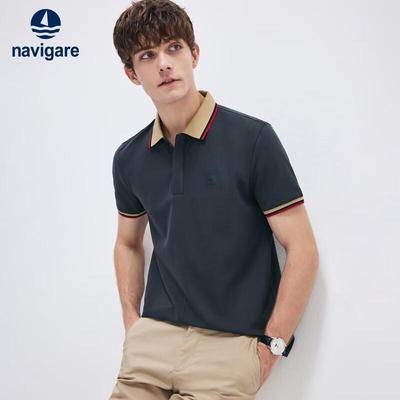 Men's Quick-Dry Breathable Colorblock Short Sleeve Polo Shirt