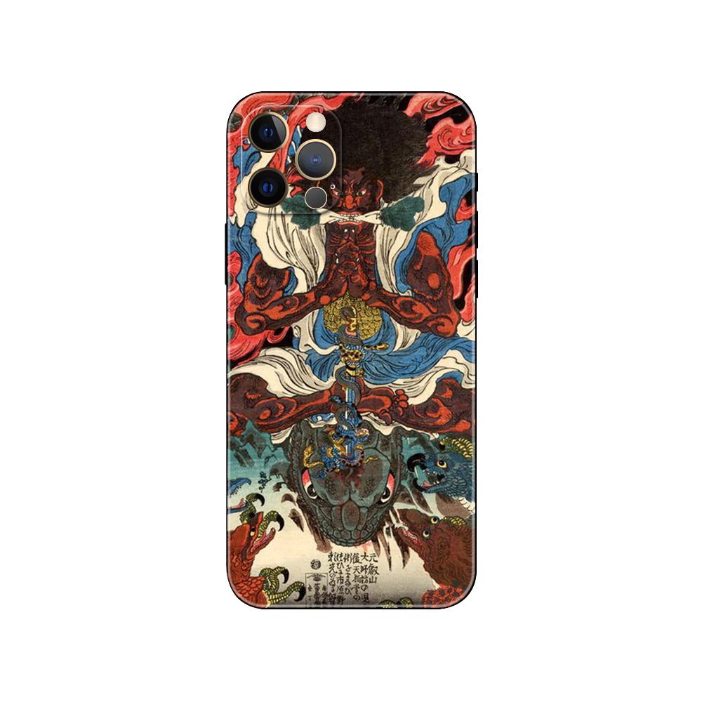 

Чехол для телефона в японском стиле Art для iPhone 5 5S 2020se 6 6s 7 8 plus x 10 XR XS 11 12 13 mini pro MAX, черная задняя крышка из ТПУ iphone 13pro MAX