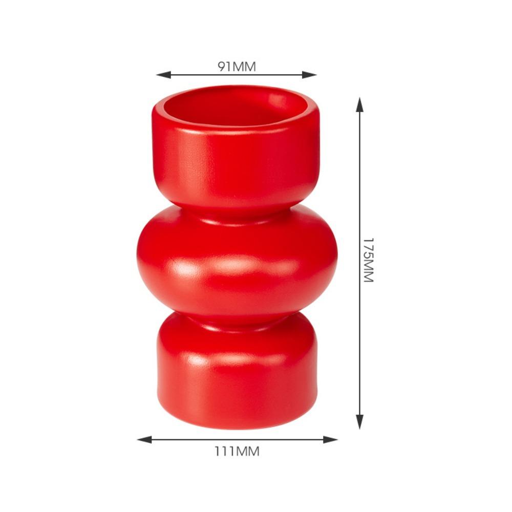 Kunststoff Blumenvase Weiß Rot Dekoration Tischvase Blumengeschäft Gartenbedarf