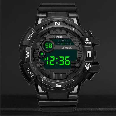 Moda Erkekler Su Geçirmez LED Dijital Tarih Askeri Spor Kauçuk Kuvars İzle Alarm