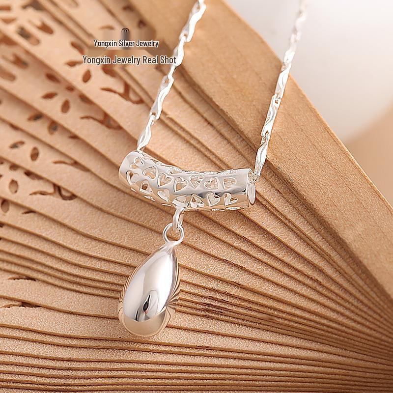 

Heart Teardrop 999 Sterling Silver Pendant with Rolling Beads – Elegant Women s Fashion Design Pure Silver