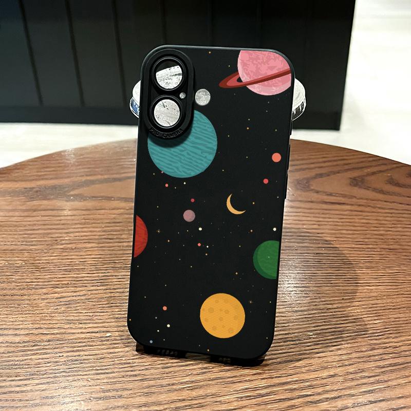 Planet Pattern Cartoon Phone Case Suitable for iPhone 17 16 15 14 13 12 11 Pro/Max/Plus Anti Drop and Shockproof Back Cover