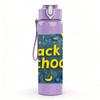 1PC Back To School Badge Design 750ml Color Plastic Sports Water Bottle Leakproof Flip Straw Lid Suitable for Sports Office Home Use