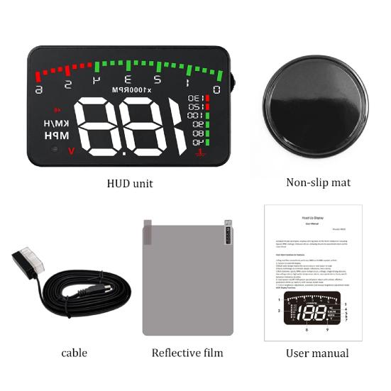 A900 Windshield Projector Convenient Wide Compatibility Stable 3.5-Inch Head-Up Display