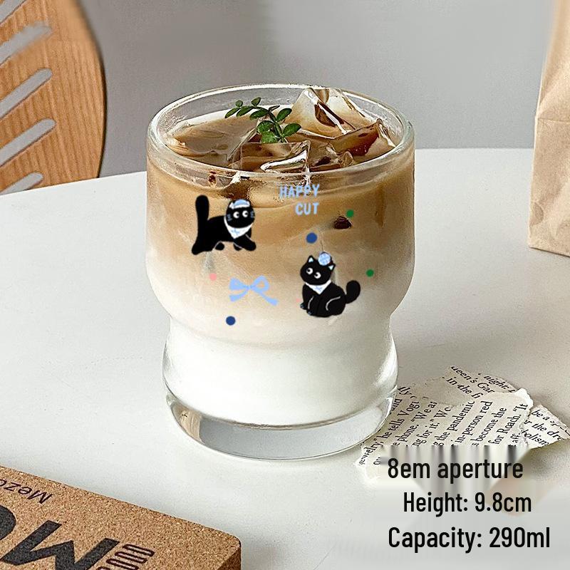 Stylish High-Capacity Glass Cup for Women - Cute Summer Design for Water, Coffee, or Milk