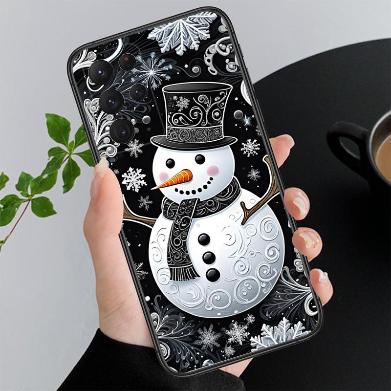 Phone Case For Samsung A55 A16 A56 A36 A35 A15 A53 A54 A33 A34 A25 A05S A52 A52S A14 A26 A71 Cute Snowman Christmas
