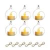 Round Hollow Glass Hanging Stand Candle Holder with LED Candle 6/8cm Candle Candlestick for Wedding Party Tree Garden Decoration