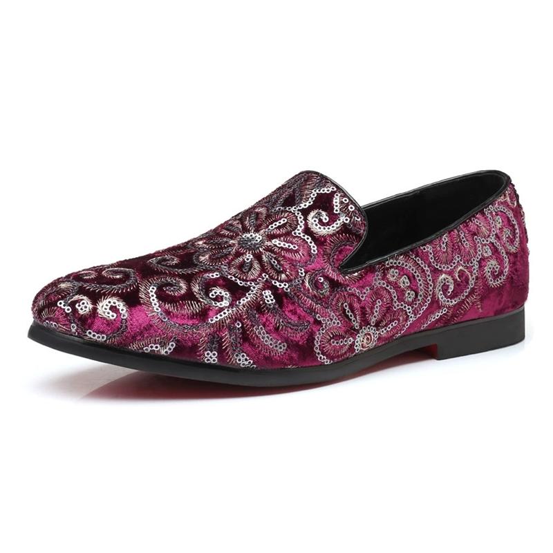 Fashion Floral Pattern Mens Comfortable Driving Loafers Light Moccasins Men Fashion Sequins Bling Party Wedding Flats