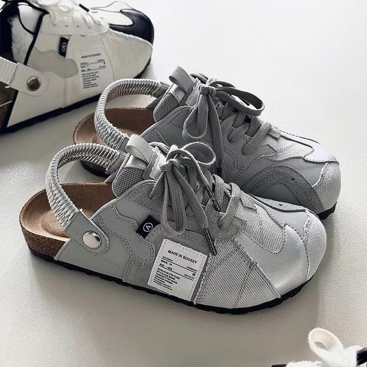 

Французские универсальные туфли Boken на плоской подошве для женской летней носки 2025, новая толстая подошва с увеличением высоты и крутые шлепанцы 35