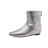 First layer cowhide cat and short boots women's and bare boots autumn and winter new square head side zipper thin heel women's single boots short bo
