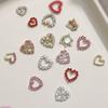 2Pcs 3D Loving Heart Shaped Nail Art Rhinestone Gems Charms Luxury Diamond Alloy Glitter Hearts Jewelry Nail Supplies Accessory