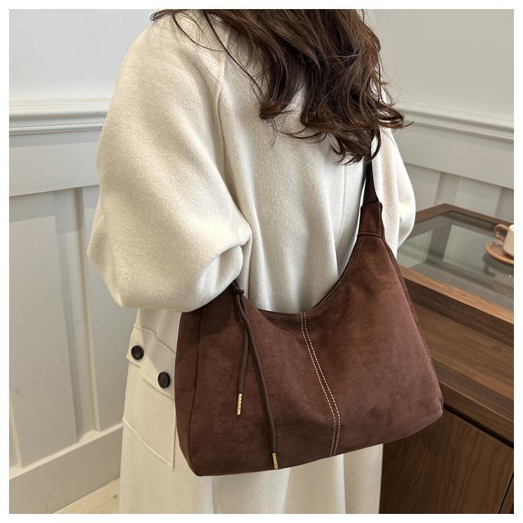 New Vintage Faux Leather Shoulder Bag for Women Retro Underarm Hobo Purse Large Capacity Tote Handbag