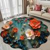 3D Floral Area Rug Fish Pebbles Living Room Rug Decorative Flower Floor Mat with Non-Slip Backing for Bedroom Entrance Kitchen Bathroom