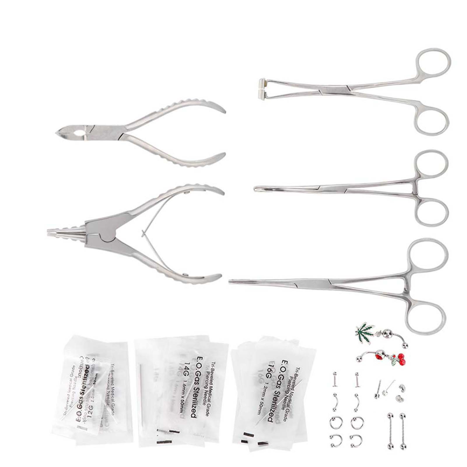 

Брова Ніс Тіло Нержавіюча Сталь Пірсинг Плоскогубці Аксесуар Голки Набір Інструментів