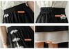 TAHALI Skirt with Chinese Pleated Black Skirt for and Fall Long, High-Waisted, A-Line Buttons, Chinese-Style Spring, Summer, (Size M, Black)