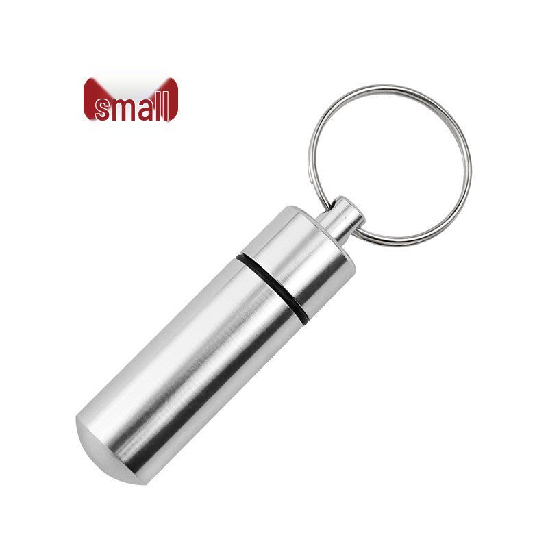 Portable Aluminum Medicine Keychain: Mini Sealed Storage Cylinder for Pills