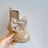 Girl's Sock Boots Chunky Big Bowtie Elegant Cute Children Short Boot Patent Leather Winter  Ship-on Kids Shoe H01256