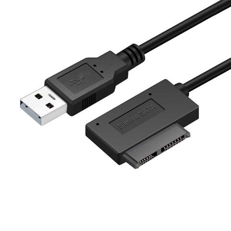 Pzzpss USB 2.0 para Mini Sata II 7+6 13Pin Cabo Adaptador Conversor Para Laptop CD/DVD ROM Unidade Slimline Conversor Caddy HDD