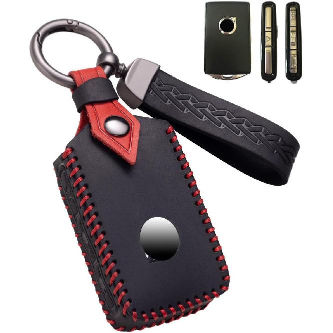 for Volvo Key Fob Cover Leather Car Key Case Keychain Fob Holder чёрный