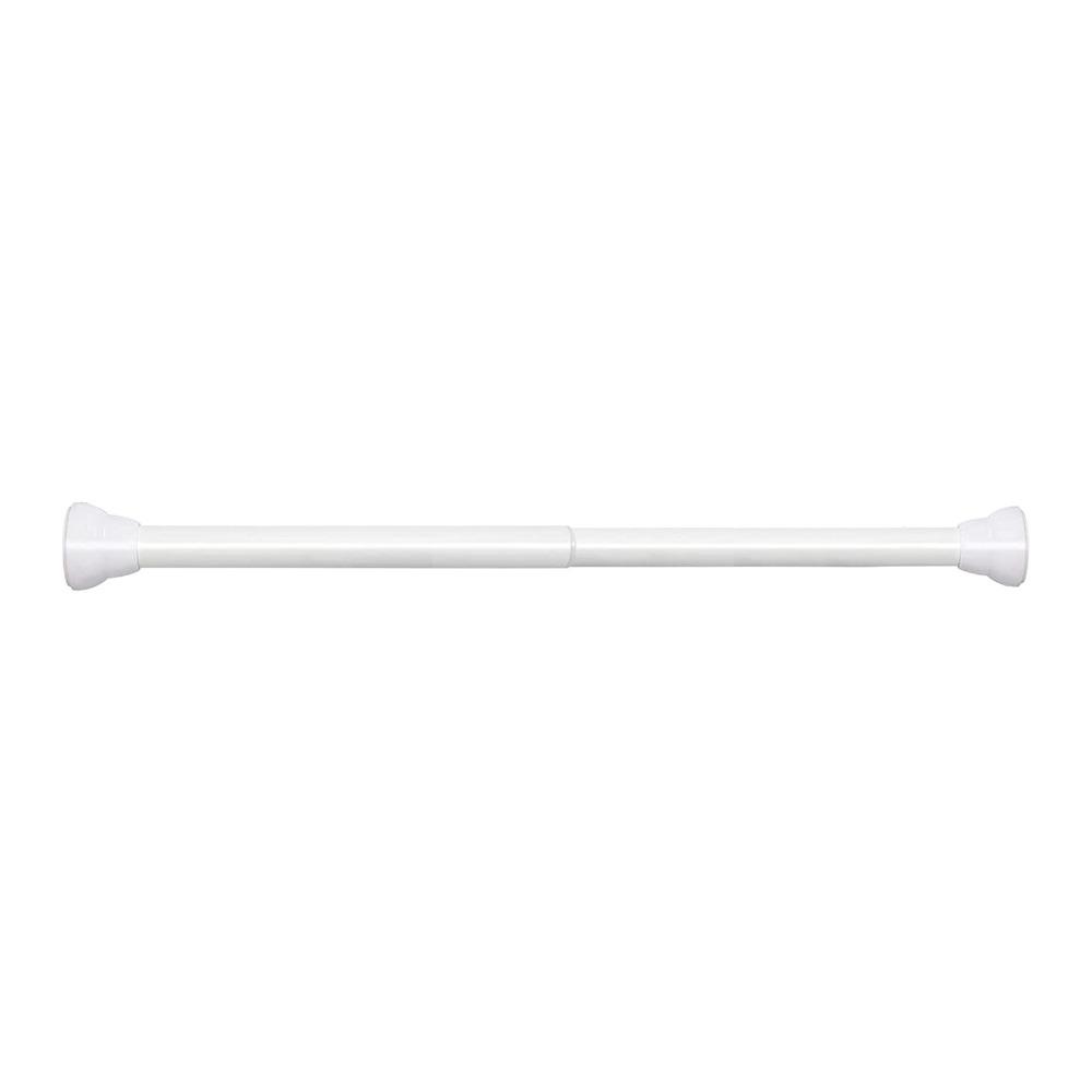 Resin, Stainless Steel Expandable Curtain Rod White Telescoping Curtain Rod  Indoor