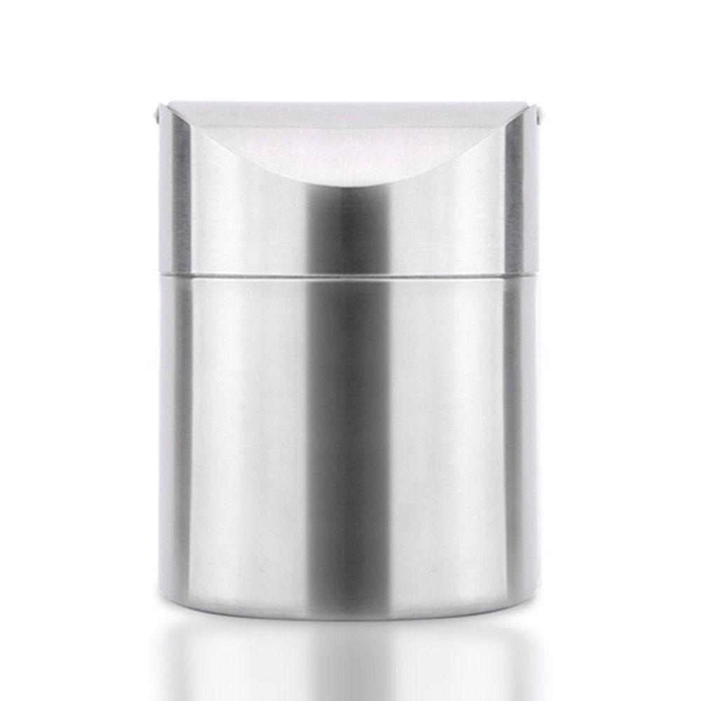 Rust-proof Desktop Trash Can Dust-proof Desktop Dumpster Mini Flip Trash Can  Bathroom