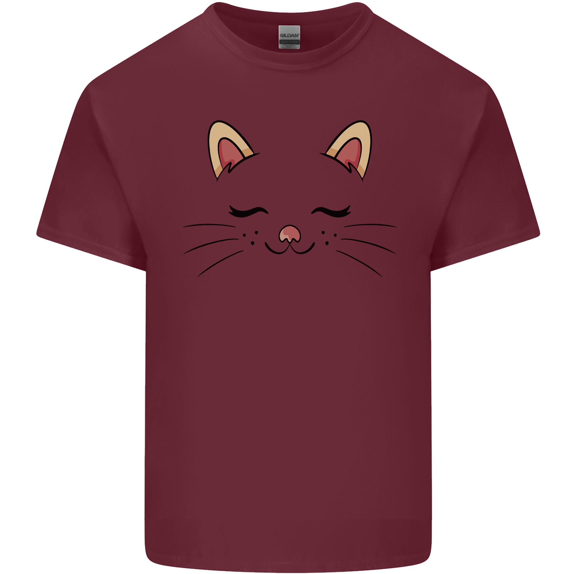 Cute Cat Face Unisexs Light Cotton TShirt S