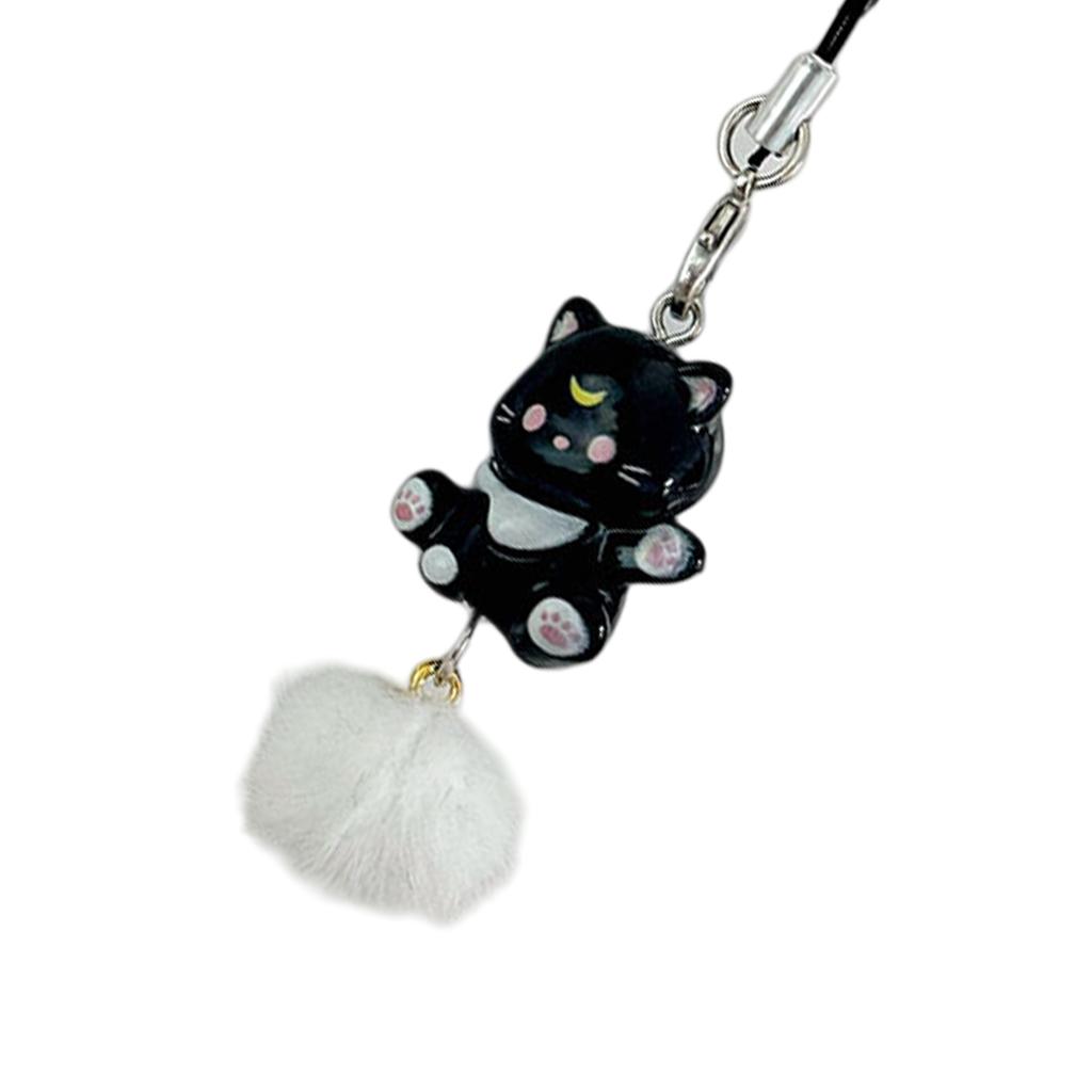 Adorable Cats Keychain with Resin Pendant Portable Accessory for Backpacks and Bags Gifts for Girls and Couples