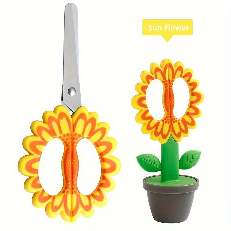 

1pc Creative Standing Flower Office Scissors Cute Stationery Scissors DIY Crafts Paper-Cutting Scissor School Supplies Sunflower