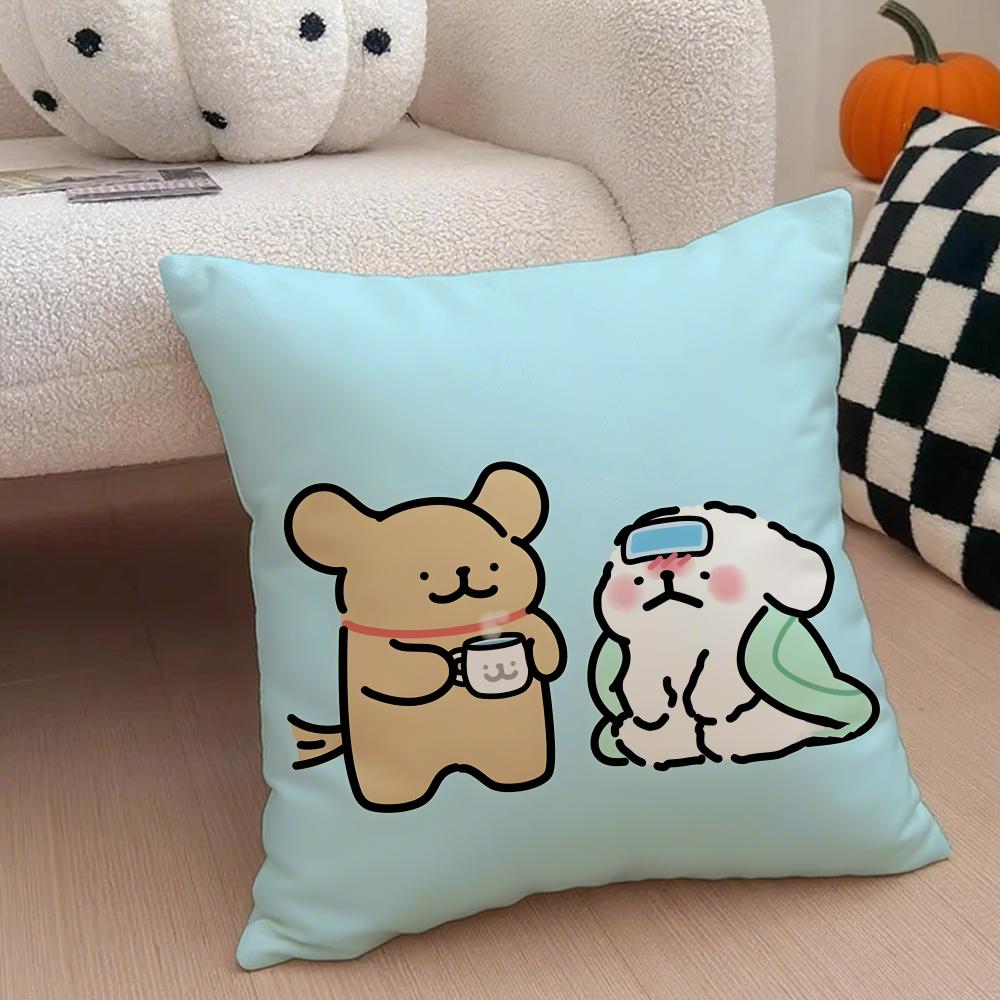 LLine Dogs Cushion Cover Throw Pillow Cover Hidden Button Durable Polyester Chair Cushion