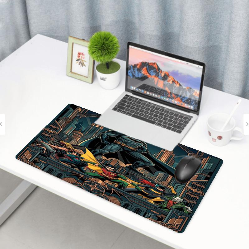 Batman Print Mouse Pad, Anti‑Slip Desktop Keyboard Mat, for PC Laptop Gaming Working Daily Use, Cool Festival Surprise Gift