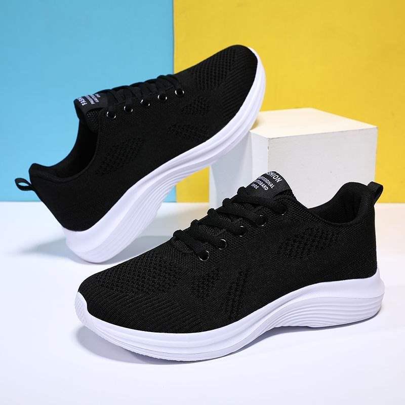 Женские спортивные кроссовки Flyknit для весны - Легкие, амортизирующие, с мягкой подошвой, модные кроссовки для бега 39 чёрный