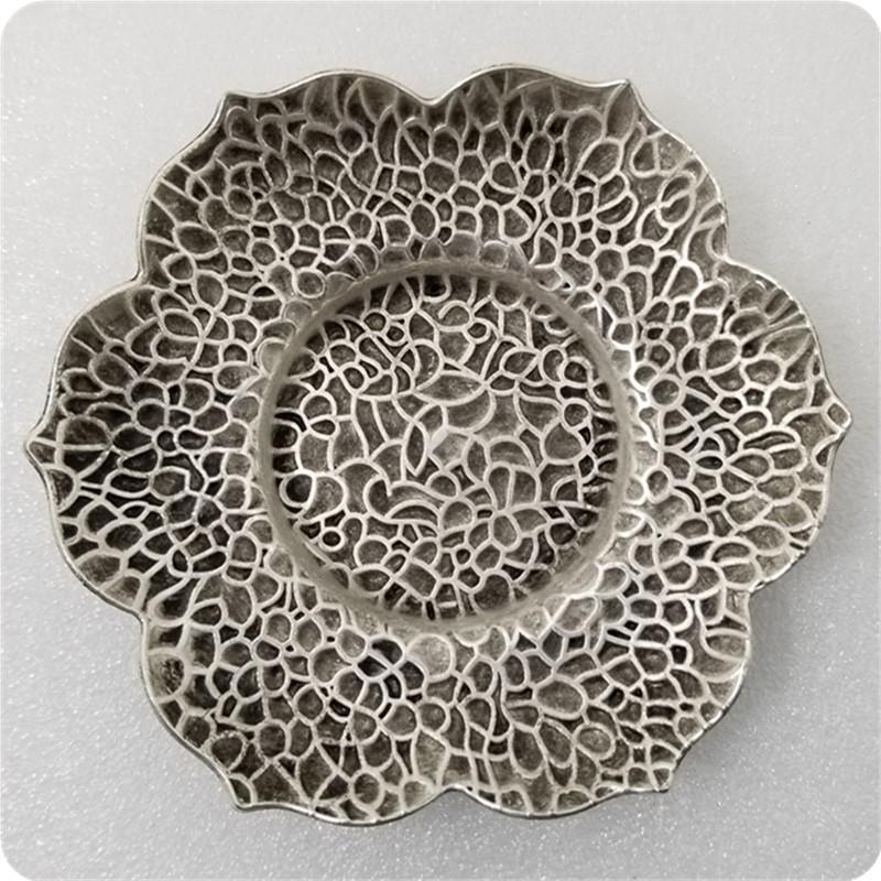 

Make old silver plated lotus patterned dishes, antique handicrafts, Christmas gift, Stocking stuffers, Valentine s Day gift, girlfriend gift