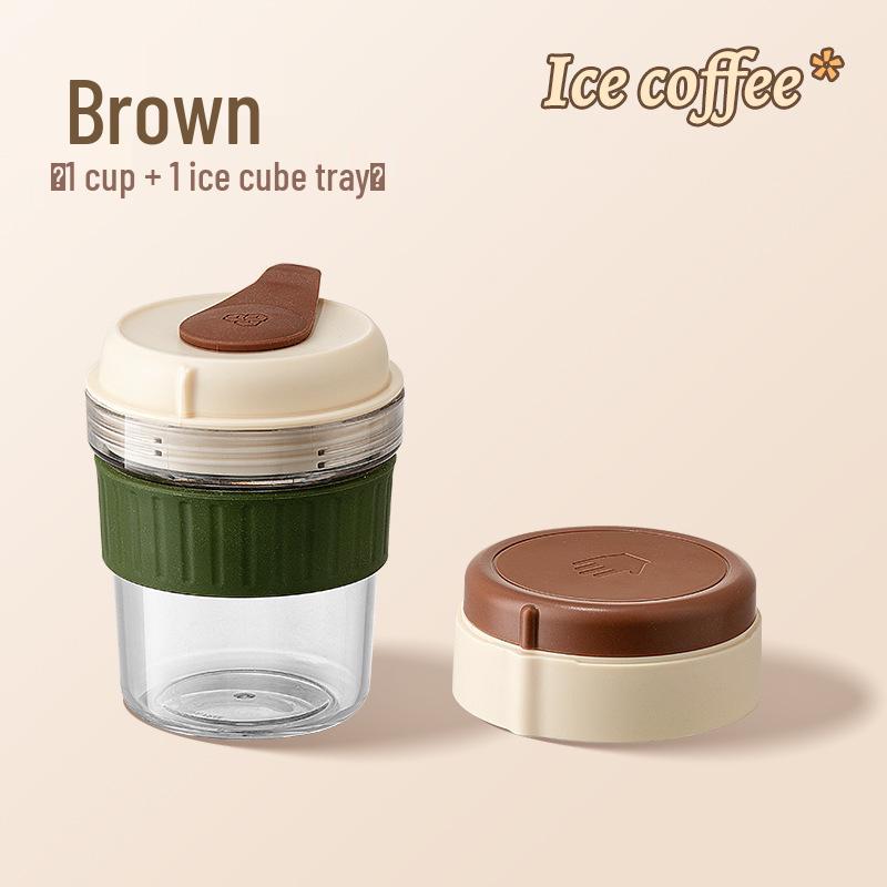 Portable Iced Americano & Cold Brew Tumbler with Ice Cube Tray 500ML