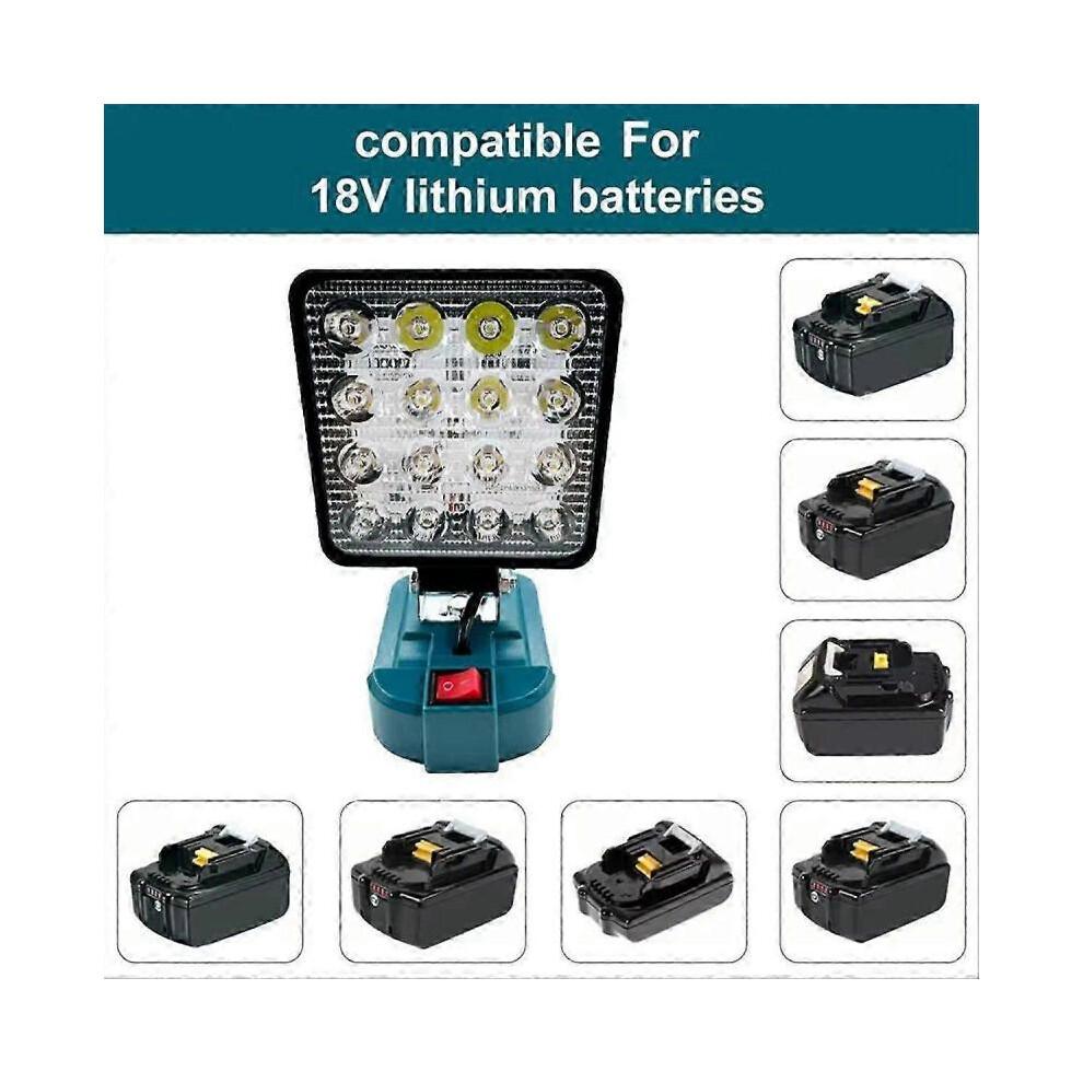 LED Work Light Flashlight for Makita 18V Li-Ion Battery Flood Lamp