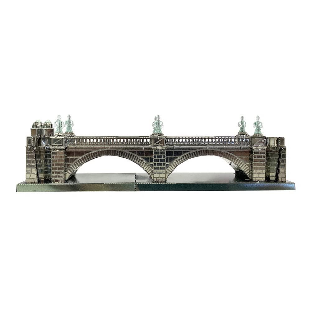 Tenyo Metallic Nano Famous Castles and Historical Buildings Nijubashi Bridge Stainless No Glue Laser Craft 3D Brass Puzzle, Series, (T-ME-016M),